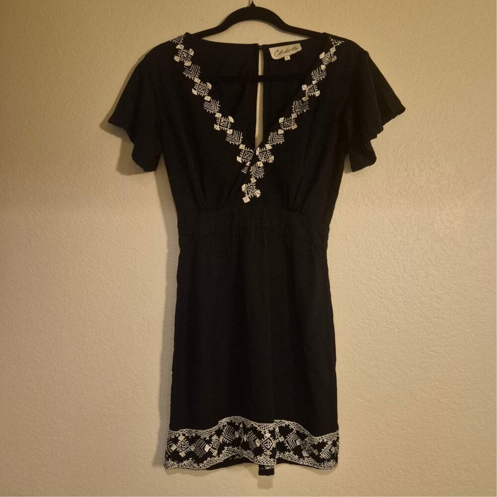 Cleobella Embroidered Cotton Boho Mini Dress with Short sleeves - Picture 2 of 4